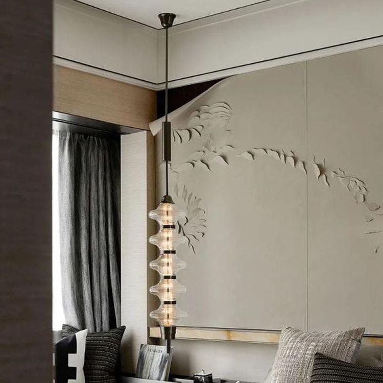 餐厅吊灯现代极简创意马扎灯长条玻璃灯设计师吧台办公室岛台灯具