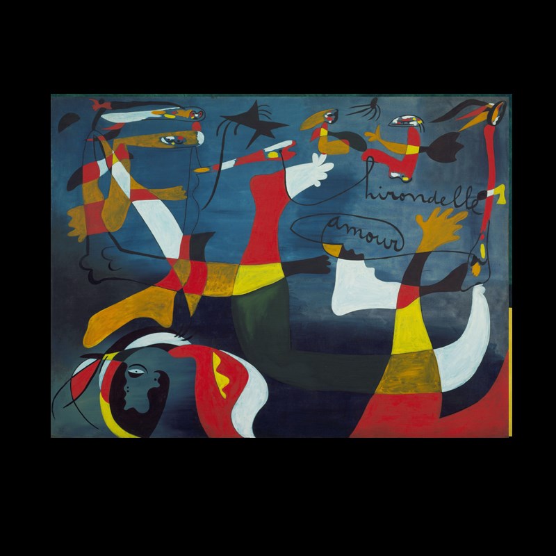 米罗飞翔的爱欧式客厅装饰画卧室餐厅挂画幼儿园培训室壁画小众画图片