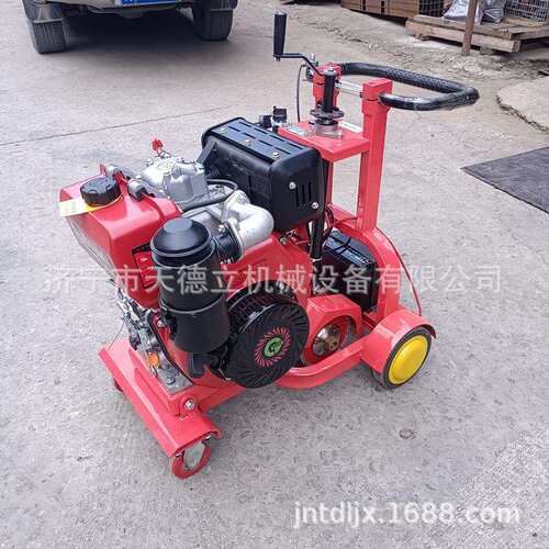 180型柴油路面开槽机裂缝灌缝切槽机186F柴油1-2公分宽槽切割机