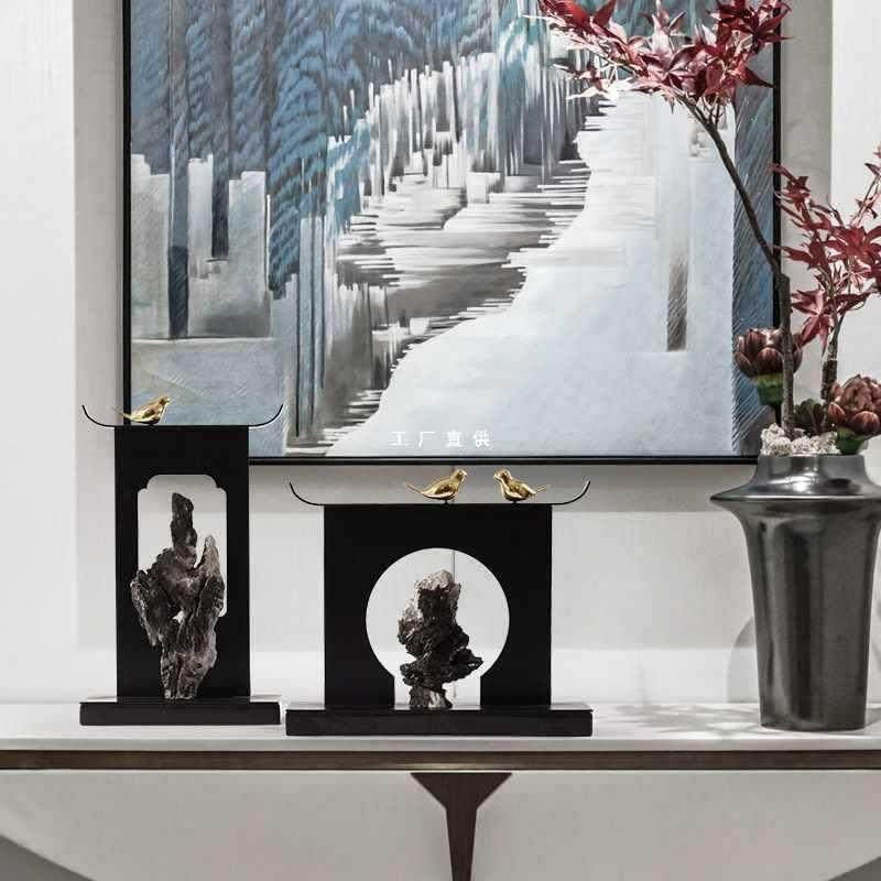 【】新中式摆件小鸟太湖石样板房间家具茶台茶桌软装饰品,鲜花速递/花卉仿真/绿植园艺,割草机/草坪机,淘宝优惠券,粉丝福利购,淘宝优惠卷