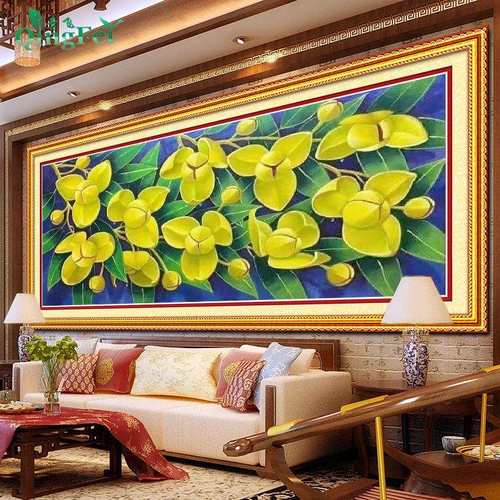 青飞精准印布花香迷人十字绣硕果满枝现代简约客厅装饰画柬埔寨