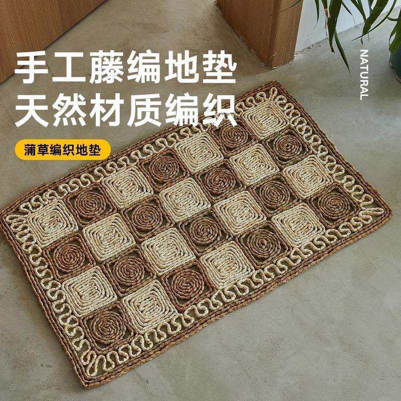 跨境草编地垫入户门垫进门脚垫防滑草地毯手工蒲草编织手工编织,鲜花速递/花卉仿真/绿植园艺,割草机/草坪机,淘宝优惠券,粉丝福利购,淘宝优惠卷