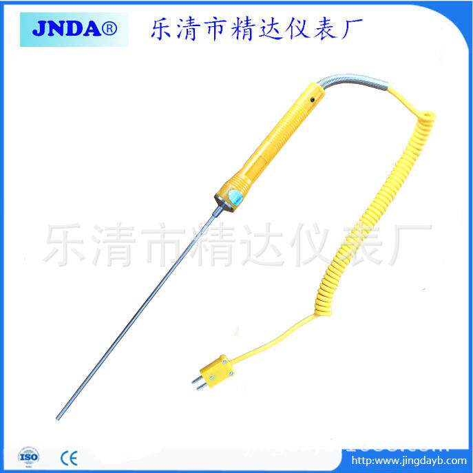 测铝水专用WRNM-102A热电偶手持式快速表面大圆手柄黄插头铝水热