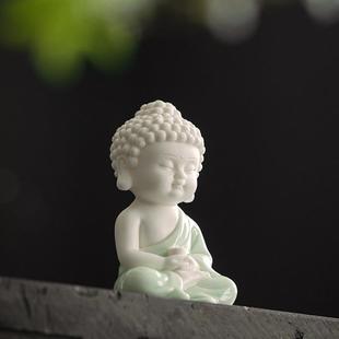 饰摆设 陶瓷如来佛禅意家居桌面小摆件创意茶室茶桌办公室工艺品装