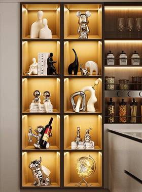 款实用酒柜装饰摆件品现代轻奢新客厅红酒家架居玻璃展示柜ZG-706
