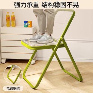 塑料折叠椅子家用靠背椅网红拍照椅宿舍餐椅会议办公椅户外折叠凳