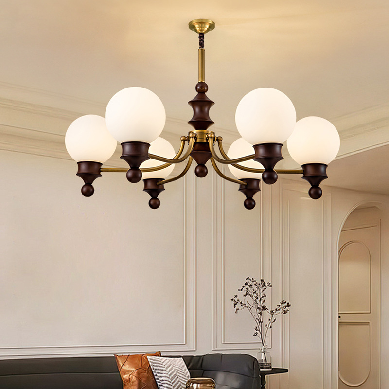 法式复古风全铜客厅吊灯高级感中古设计师款艺术卧室餐厅枝形灯具