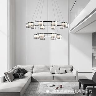 意式极简高端大气全铜客厅吊灯设计感餐厅大厅主灯具现代简约