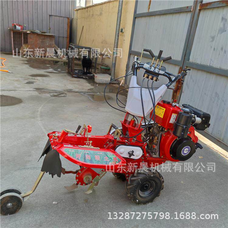 圆葱开沟培土机 柴油电启动微耕机土豆玉米培土机