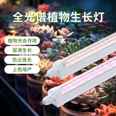 LED全光谱植物生长灯T8植物灯室内水培蔬菜多肉育苗组培生长灯