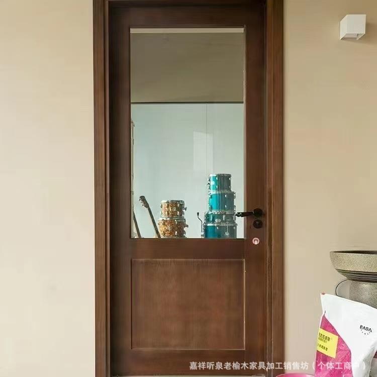 老榆木套间门酒店民宿平开门卧室简约套间门实木简约室内单开门