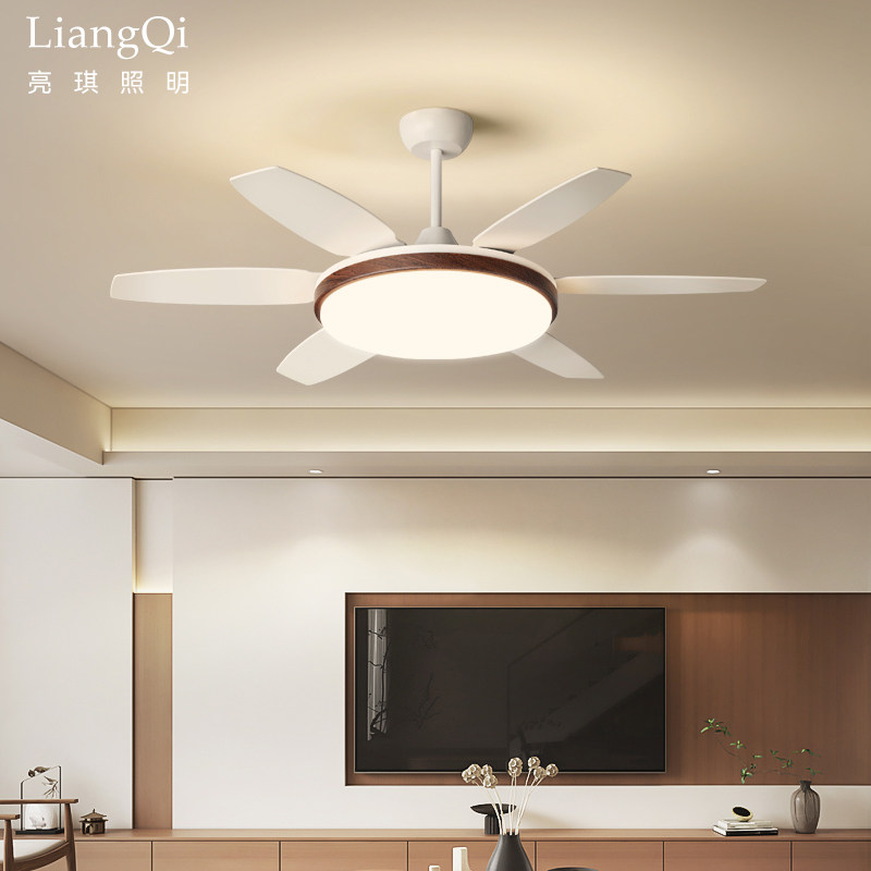 风扇灯2026新款中古风胡桃木色全光谱护眼圆形风扇灯,家装灯饰光源,风扇灯,淘宝优惠券,粉丝福利购,淘宝优惠卷