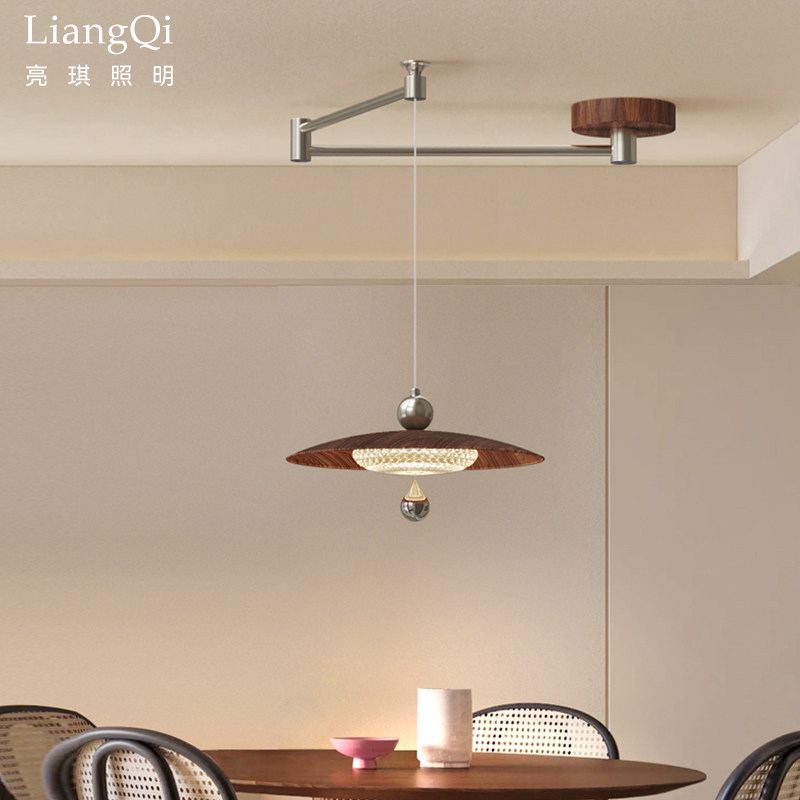 餐厅吊灯可位移旋转摇臂吧台餐桌创意法式中古飞碟灯,家装灯饰光源,餐厅吊灯,淘宝优惠券,粉丝福利购,淘宝优惠卷