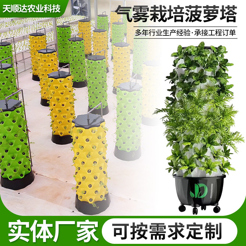现货培菠萝塔无土栽培气雾栽培塔大棚蔬菜种植设备立体水培种植塔