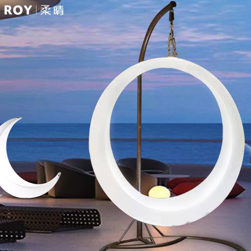 发光婚七秋千彩ROY-0045灯网红装饰灯户外防水月亮庭院景观灯庆活