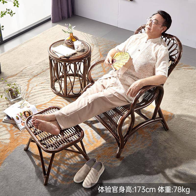 4I台单天然真藤藤椅椅靠背家用腾椅子OSZ靠背藤条椅人滕椅藤编老