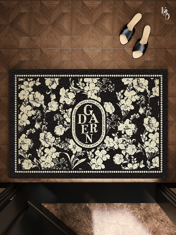 中古风入户地垫进门垫高端丝圈防滑耐脏地毯家用室内进门除尘脚垫