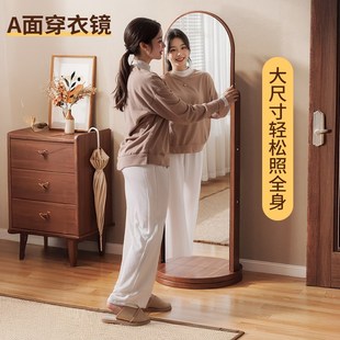 旋转穿衣镜全身镜洞洞板家用女生卧室高级衣架一体落地镜子试衣镜