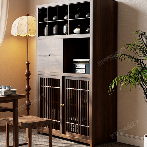 新中式实木多宝阁茶室展示收纳架