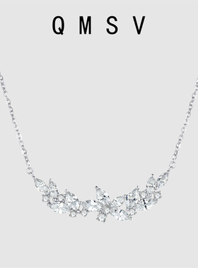 S925纯银法式浪漫紫藤花项链女