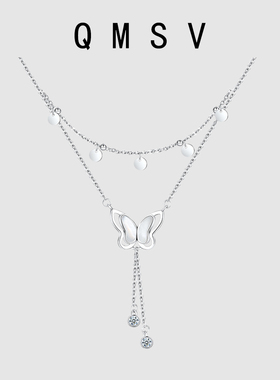 S925纯银蝴蝶项链百搭气质锁骨链