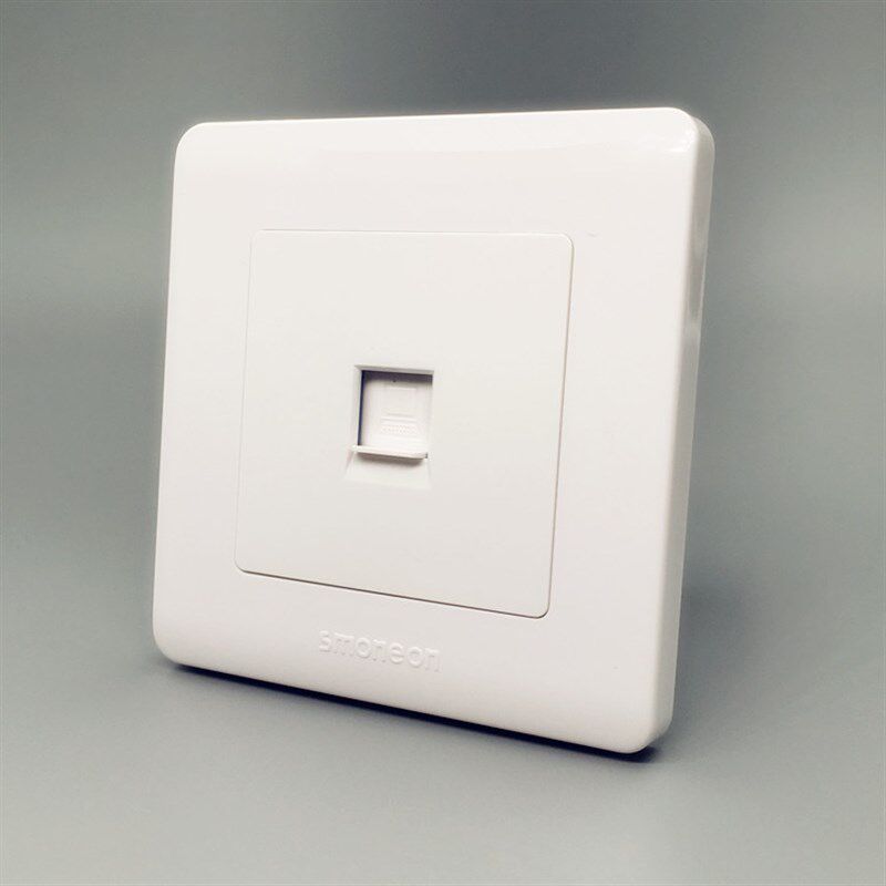 单网络插座 一位单联电脑网络宽带信息墙壁开关面板白色 暗装86型