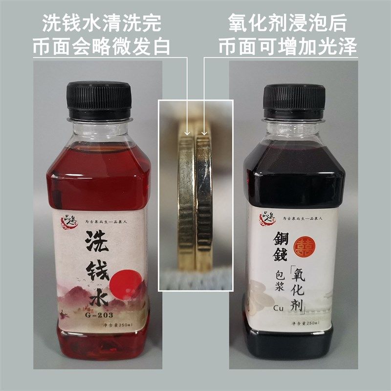 5角硬币洗钱水专业古钱币清理液洗银币铜钱除锈药水清洗剂洗币液