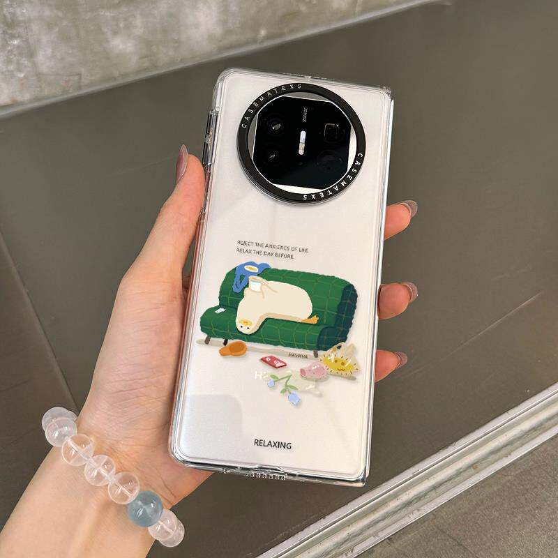 原装正品日本潮牌插画轻松鸭适用华为MateX5手机壳新款X3折叠屏典藏版超薄保护套金属镜头框全包防摔创意卡通