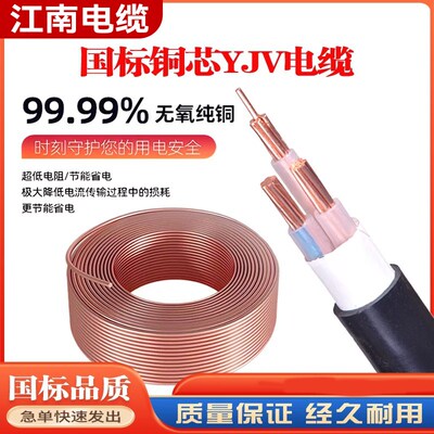 江南ZCYJV1/2/3/4/5芯三相1.5 4 6 10 25 50 120平方钢带铠装电缆