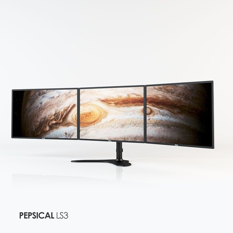 百维视液晶电脑三屏显示器支架拼接简约桌面摆放底座vesa支架通用