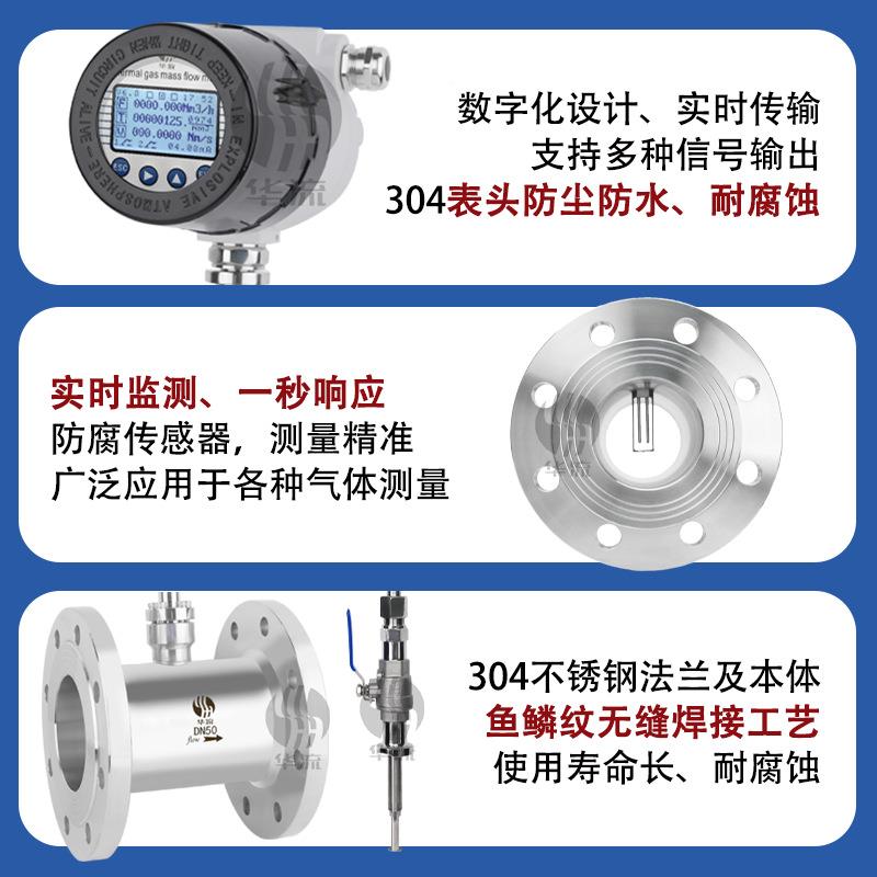 厂家直销高精度热气质量体流量流计压缩空气式法兰式微小GJF气体
