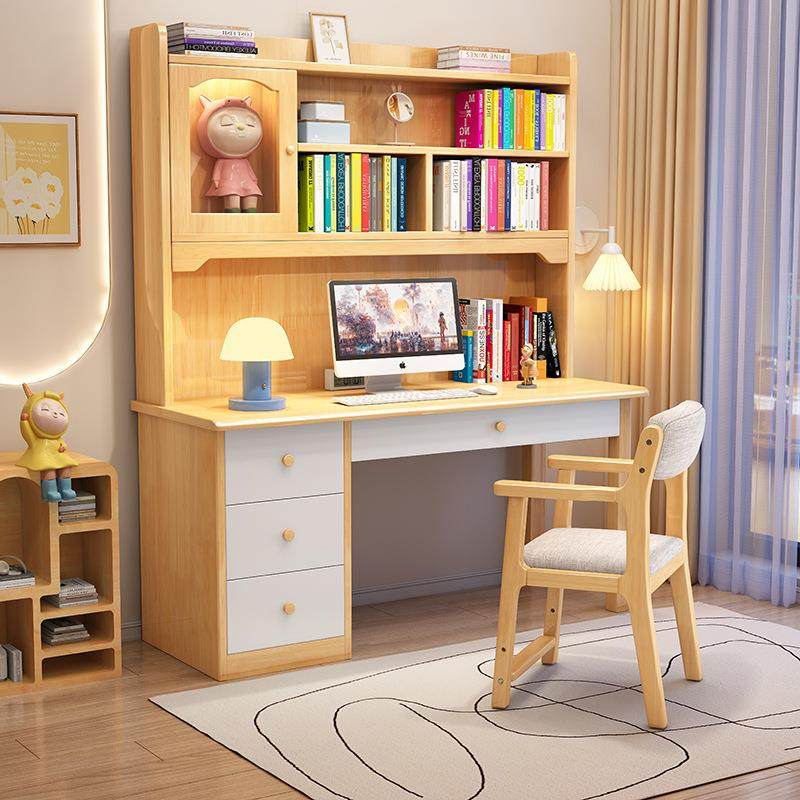 实儿童书桌家用电脑书架一体木柜组合书cr9031桌连体书书房学生学,住宅家具,儿童学习桌,淘宝优惠券,粉丝福利购,淘宝优惠卷