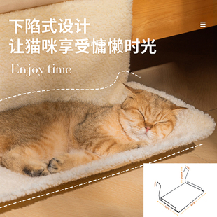 猫吊床悬c挂式 猫窝挂床边窗台晒太阳秋千窗户宠物床柯基狗秋冬神