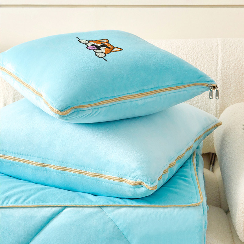 加厚抱枕被子两用珊瑚绒冬季x空调毯子午睡办公室汽车载枕头可定,居家布艺,抱枕被,淘宝优惠券,粉丝福利购,淘宝优惠卷