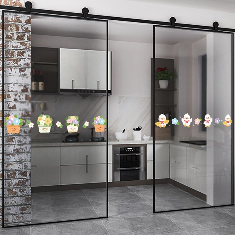 卡通小动物防撞腰线玻璃贴纸培训中D心幼儿园推拉门氛围装饰静电,家居饰品,软装墙贴,淘宝优惠券,粉丝福利购,淘宝优惠卷