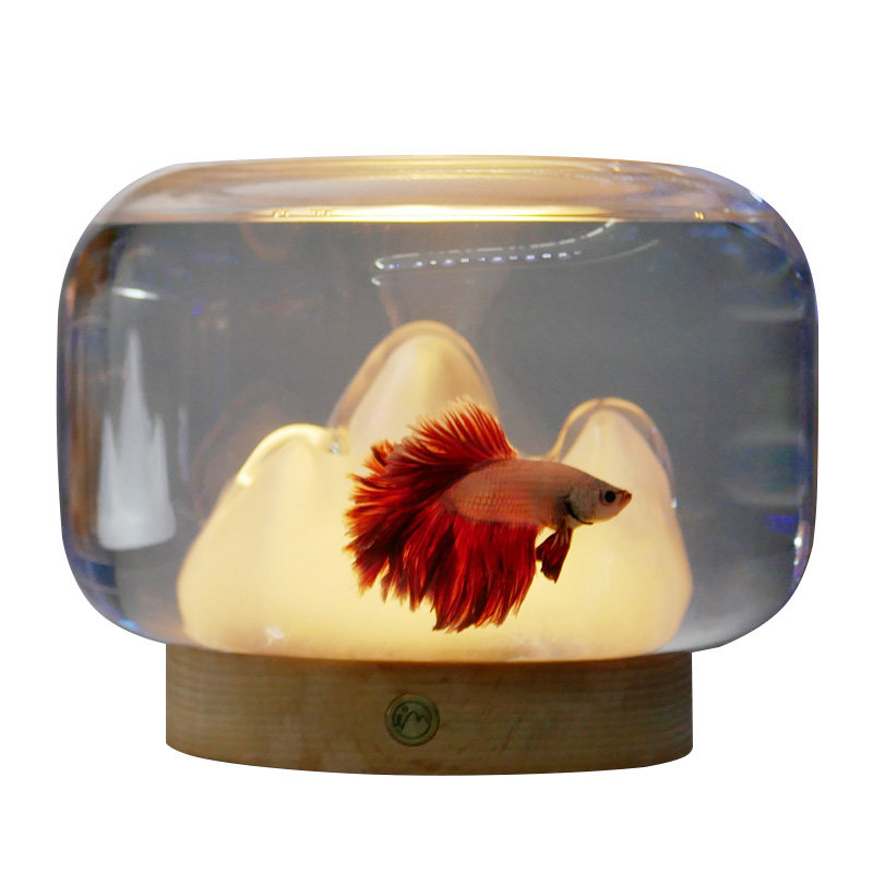 暖山斗鱼缸雪山玻璃办公桌小型桌面F花瓶夜灯假山创意金鱼小鱼缸,宠物/宠物食品及用品,生态瓶/创意缸/微景缸,淘宝优惠券,粉丝福利购,淘宝优惠卷