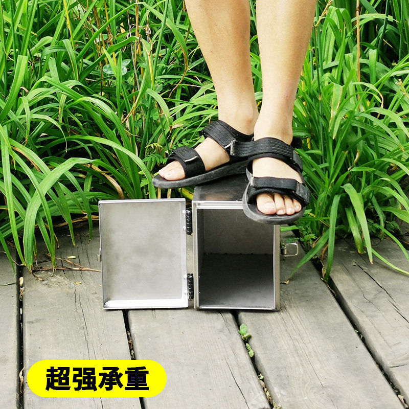 不锈钢摩托车保险杠前置物箱w水杯架电动车工具箱储物箱后边箱尾