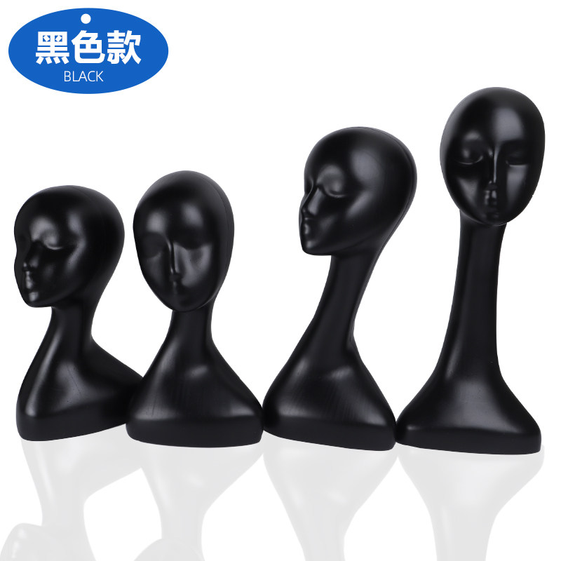 新款女士塑料假头模特道具黑白抽象头模帽子展示假发用假人头