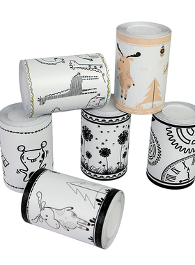 创意客厅卧室厨房卫生间腰线装x饰自粘防水卡通黑白pvc踢脚线墙贴