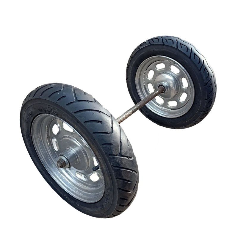 电动车改装摆摊拉j货车老虎车小推车充气轮子带轴杆农用手推车轮