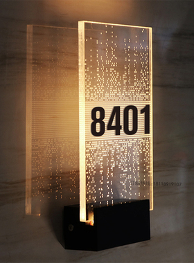 酒店个性发光门牌美容院亚克力门牌号 办公室宾馆LEDX标识牌门牌