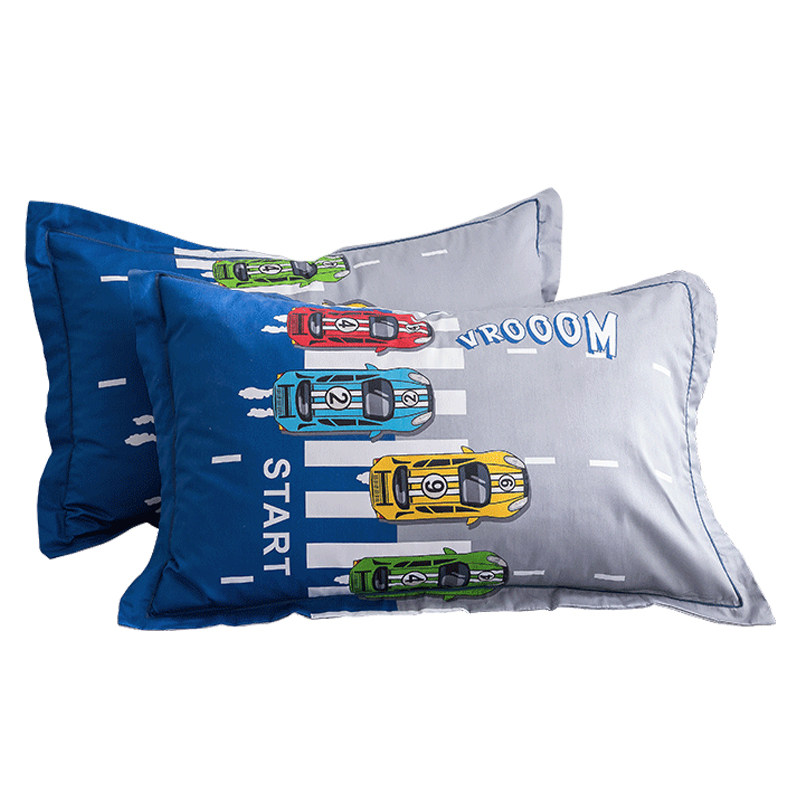 纯棉枕套一对f装夏季薄款枕头套48cmx74cm儿童100全棉男孩卡通可