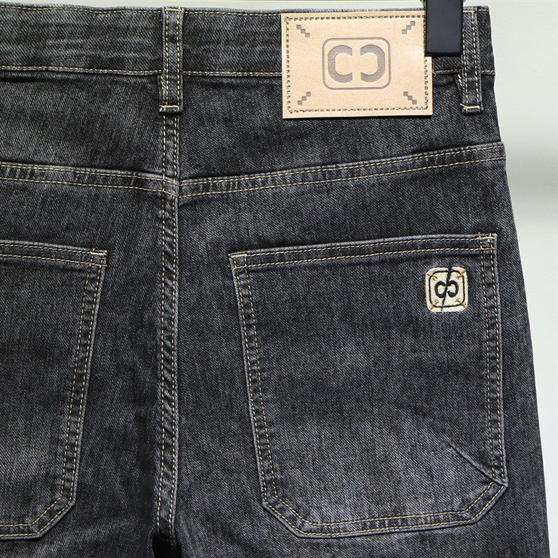 布冷布热 e薄款修身小脚牛仔裤男黑灰色斜插袋休闲春夏2024年长裤