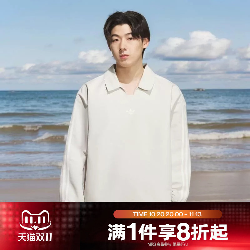 滔搏adidas阿迪达斯三叶草男子POLO衫运动休闲长袖T恤KH4517