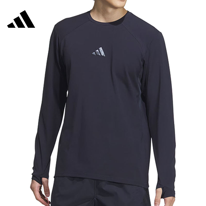 滔搏adidas阿迪达斯男子PRE L/S TEE运动休闲长袖T恤JM2018