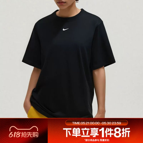 滔搏NIKE耐克女子简约宽松上衣短运动休闲T恤FD4150-010