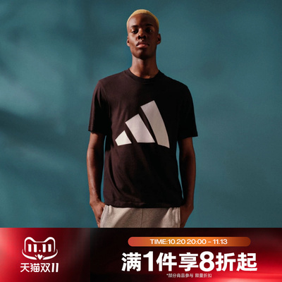 滔搏adidas阿迪达斯男子舒适运动休闲短袖圆领T恤宽松JE8945