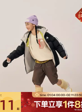 滔搏adidas阿迪达斯儿童运动休闲圆领套头衫卫衣KC0219