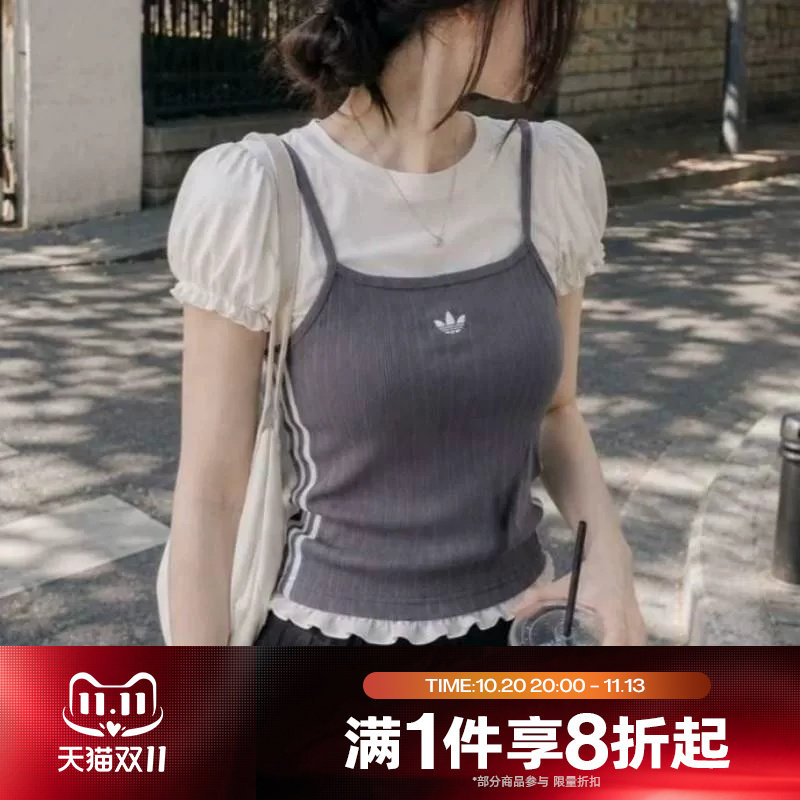 滔搏adidas阿迪达斯三叶草女子舒适运动休闲短袖T恤LI5117