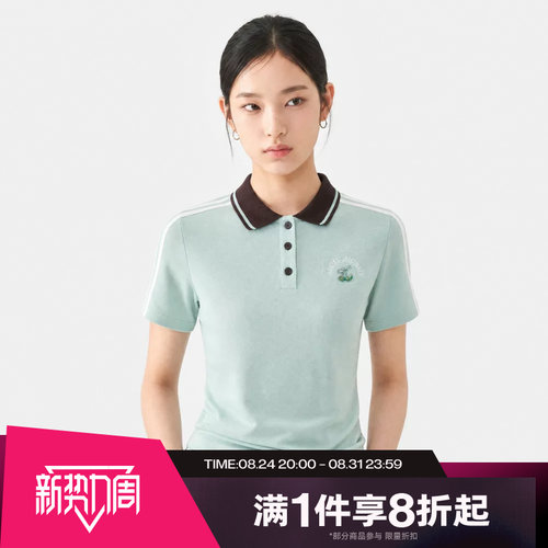 滔搏adidas阿迪达斯三叶草女子POLO运动休闲舒适短袖T恤LD5570